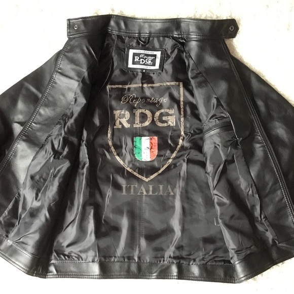 Men’s black genuine leather jacket - Picture 3 of 7